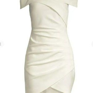 Lavish Alice Women's Bardot Pleated Minidress White